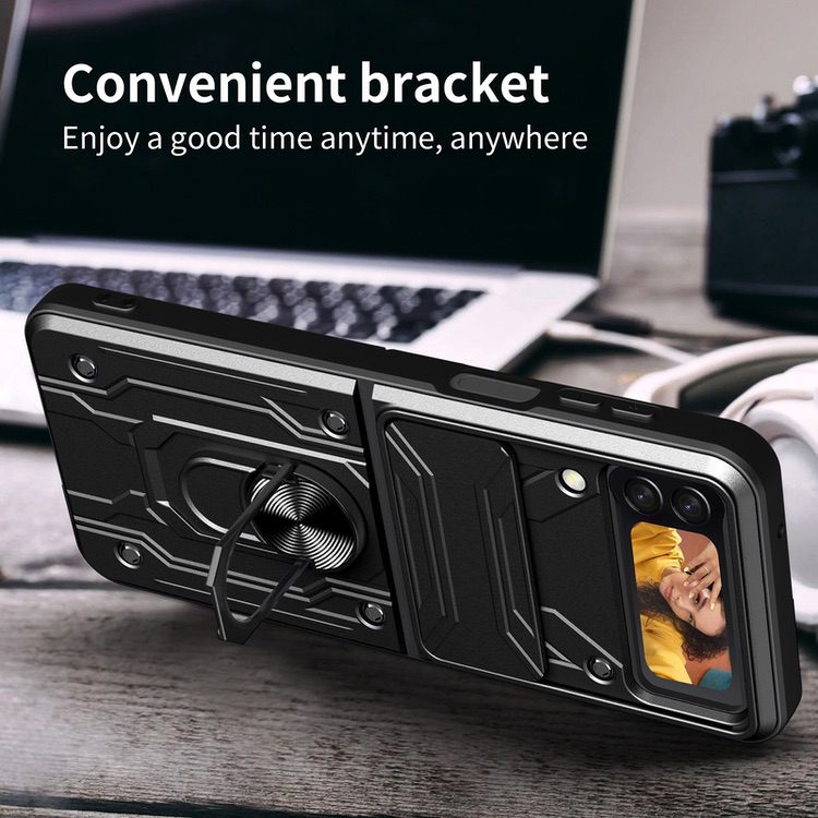 Samsung Galaxy Z Flip 4 5G Case With Sliding Camera Cover - Black