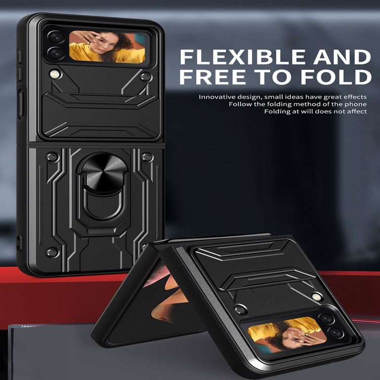 Samsung Galaxy Z Flip 4 5G Case With Sliding Camera Cover - Black
