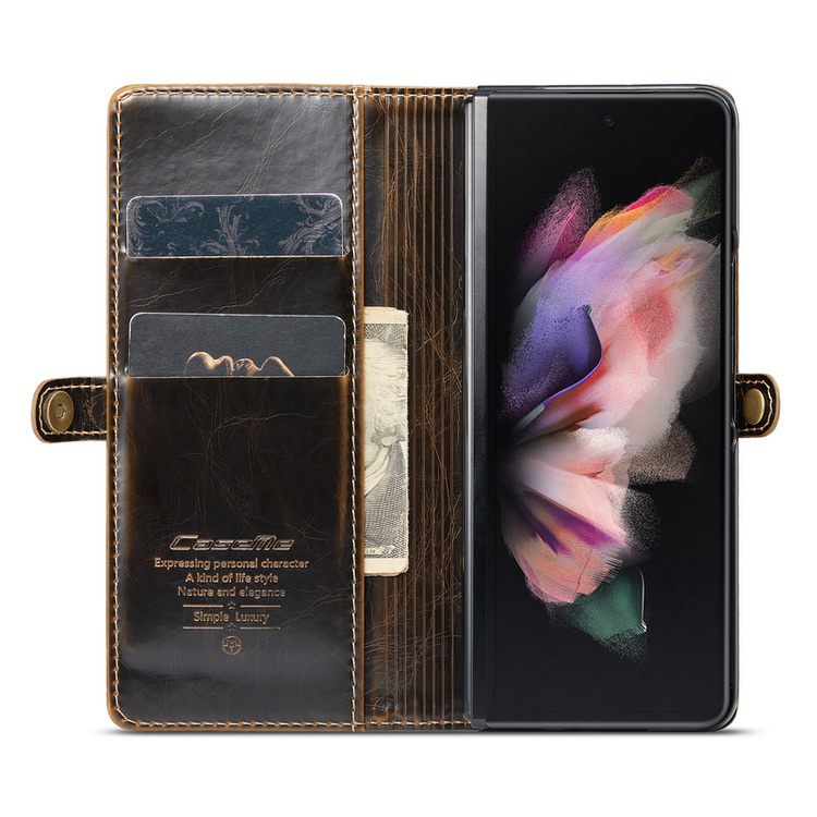 Samsung Galaxy Z Fold 3 5G Case Crazy Horse Texture - Coffee