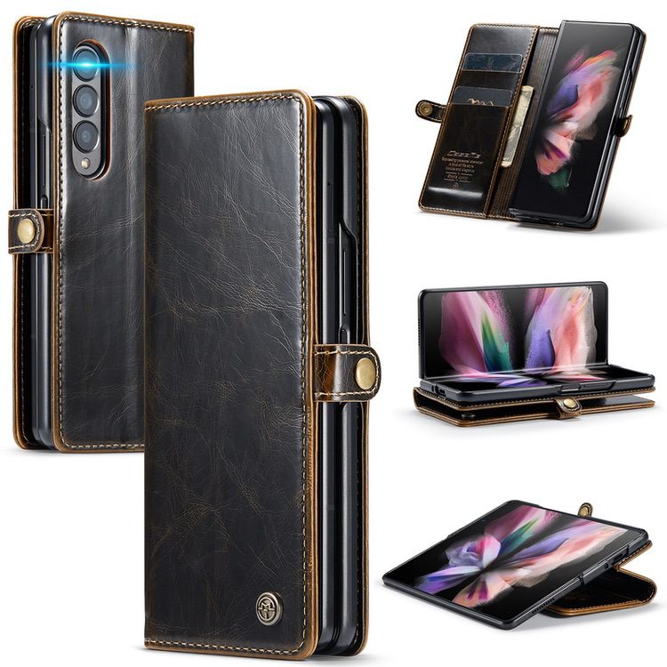 Samsung Galaxy Z Fold 3 5G Case Crazy Horse Texture - Coffee