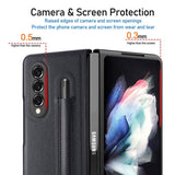 Samsung Galaxy Z Fold 3 5G Case Litchi Pattern Foldable - Blue