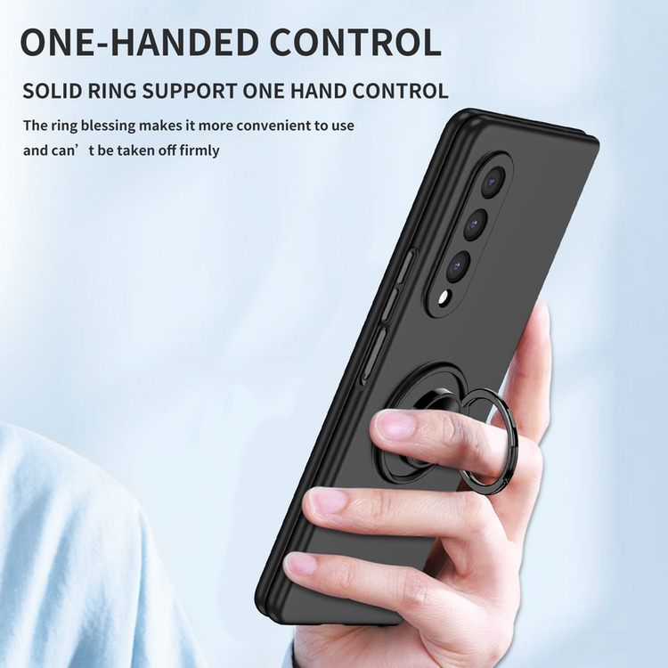 Samsung Galaxy Z Fold 3 5G Case PC With Integrated Ring Buckle - Black