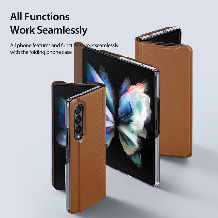 Samsung Galaxy Z Fold 3 Case DUX DUCIS Bril Series Shockproof - Brown