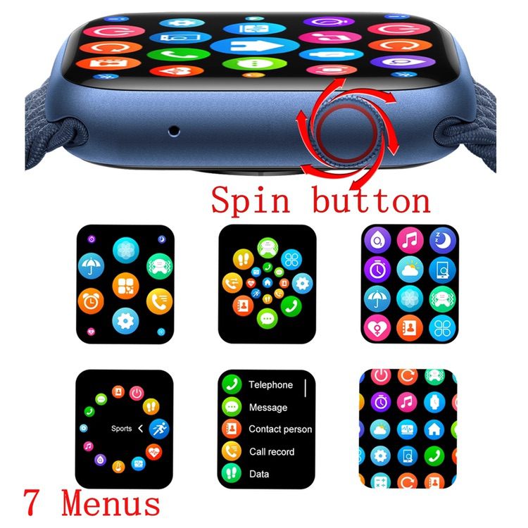 Smart Watch IP68 Waterproof Heart Rate Blood Pressure - Black