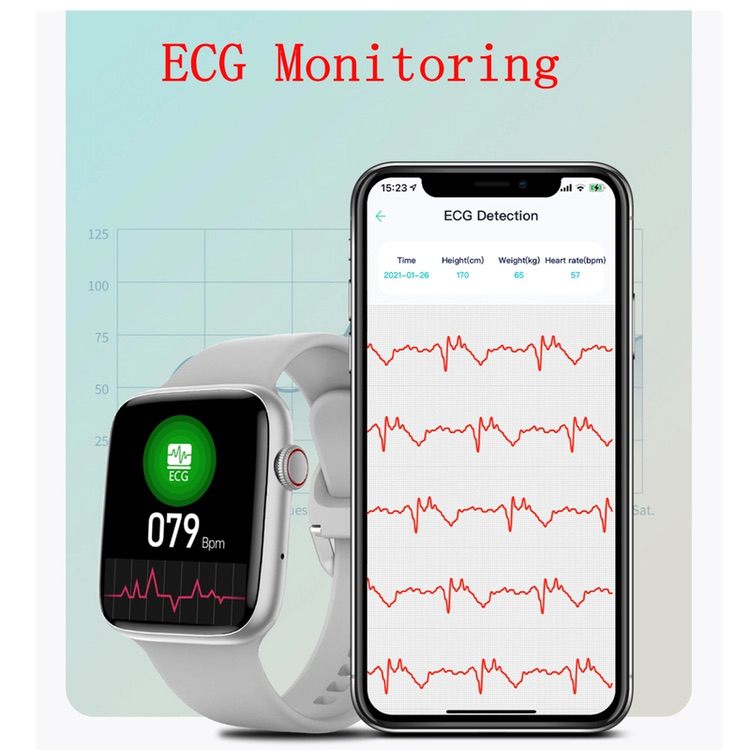 Smart Watch IP68 Waterproof Heart Rate Blood Pressure - Black