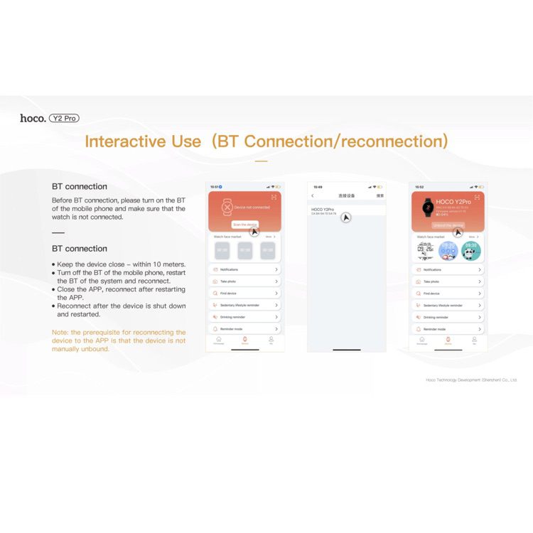 Smart Watch With Phone Call Heart Rate Sleep Monitor HOCO Sports Y2 Pro