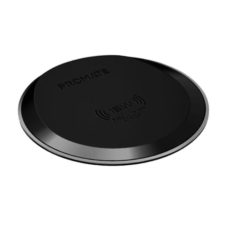 Wireless Charger Ultra Slim 15W Fast Charge Promate - Black