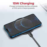 Wireless Charger Ultra Slim 15W Fast Charge Promate - Black