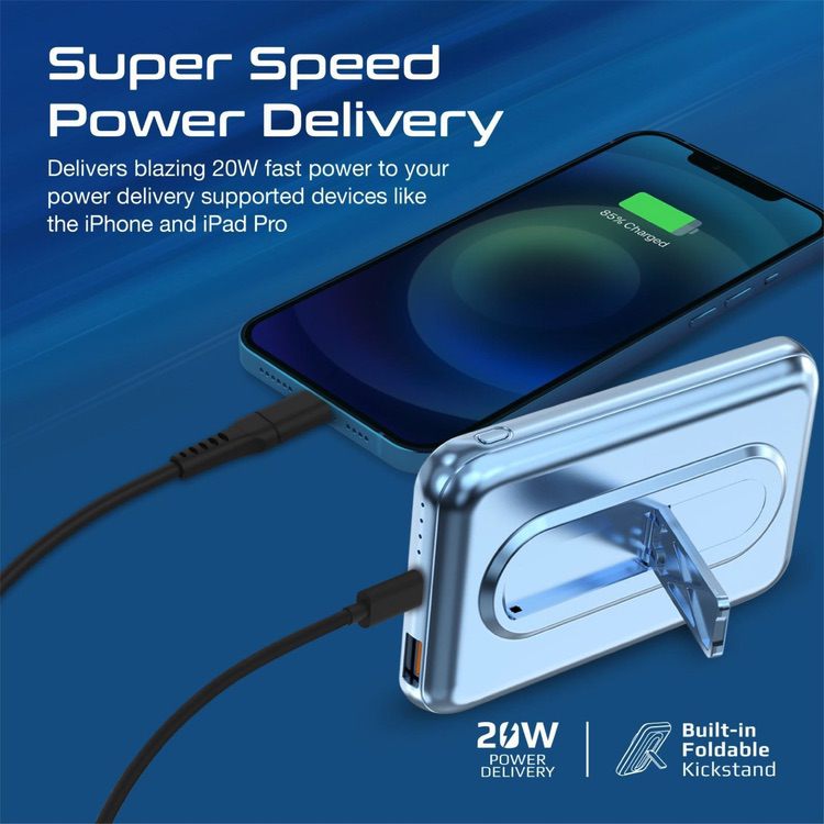 Wireless Charging Power Bank For 15W PROMATE 10000mAh - Blue