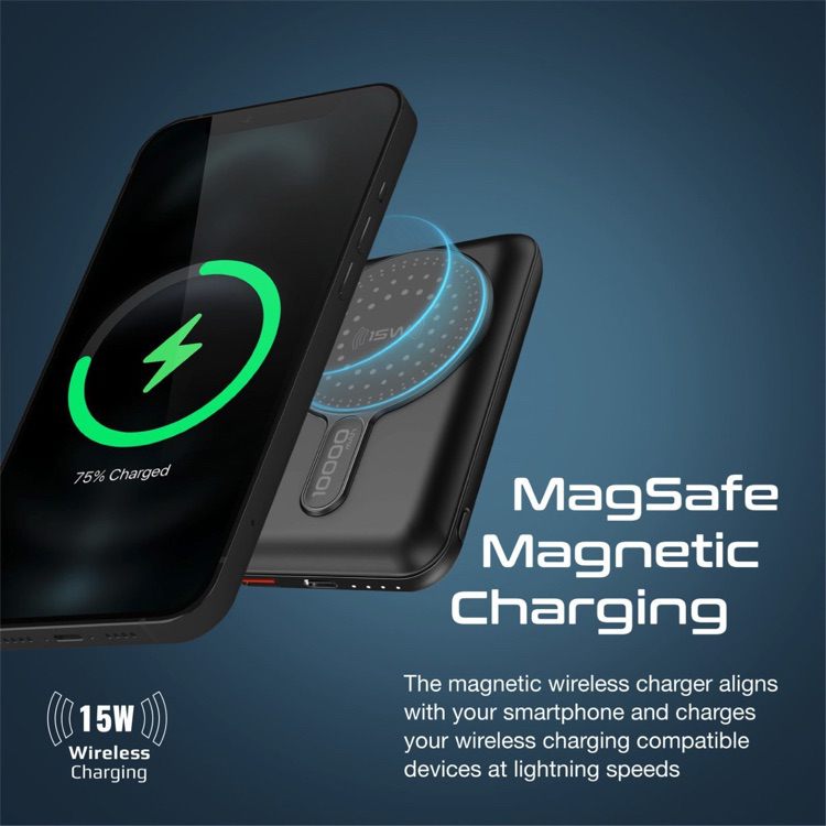 15W PROMATE 10000mAh Wireless Charging Power Bank Magnetic Qi