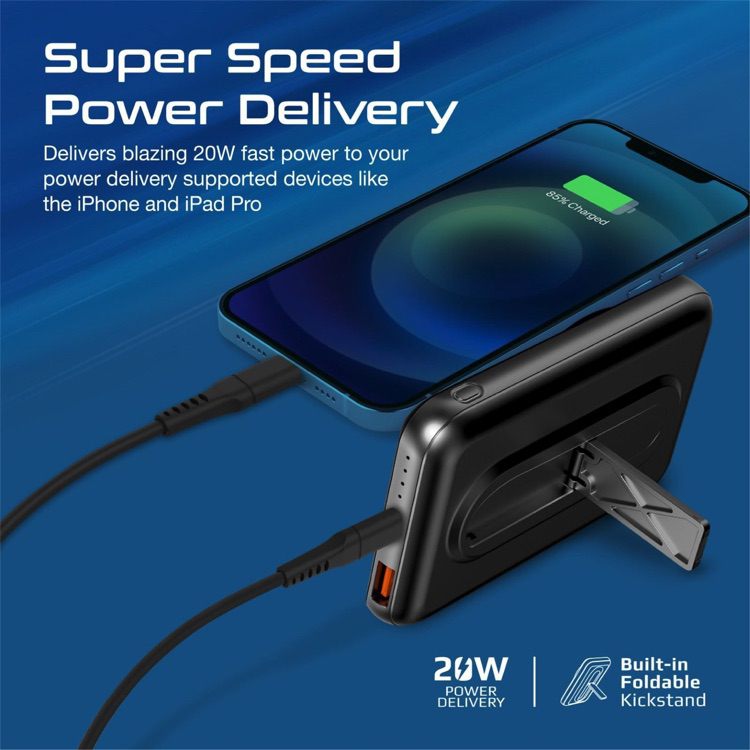 15W PROMATE 10000mAh Wireless Charging Power Bank Magnetic Qi