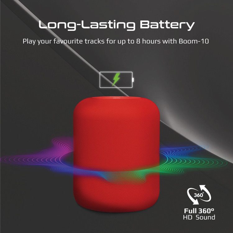 Wireless Speaker HD Bluetooth PROMATE BOOM-10 - Red