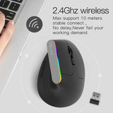 Wireless Vertical Mouse 6 Keys 1600 DPI - Black