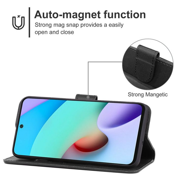 Xiaomi Redmi Note 11 4G Case Made With PU Leather and TPU - Black